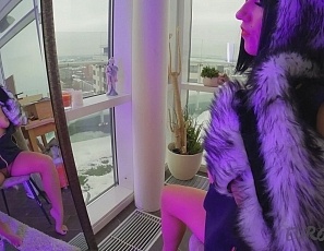 072225_queen_touches_and_rubs_her_body_while_looking_at_herself_in_a_mirror_on_a_snowy_day